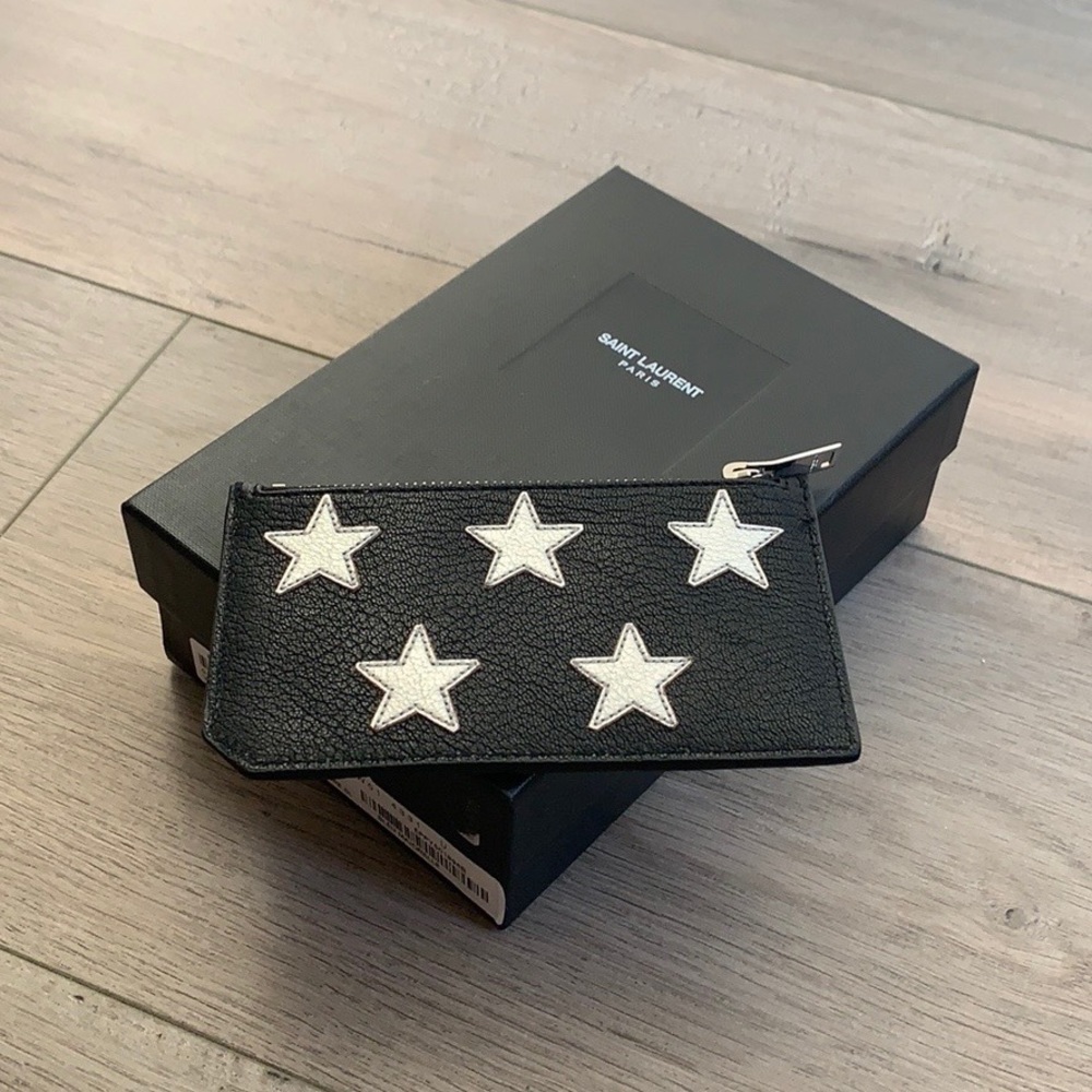 [SOLD] SAINT LAURENT CARD HOLDER WALLET - STARS - Picture 2 of 5